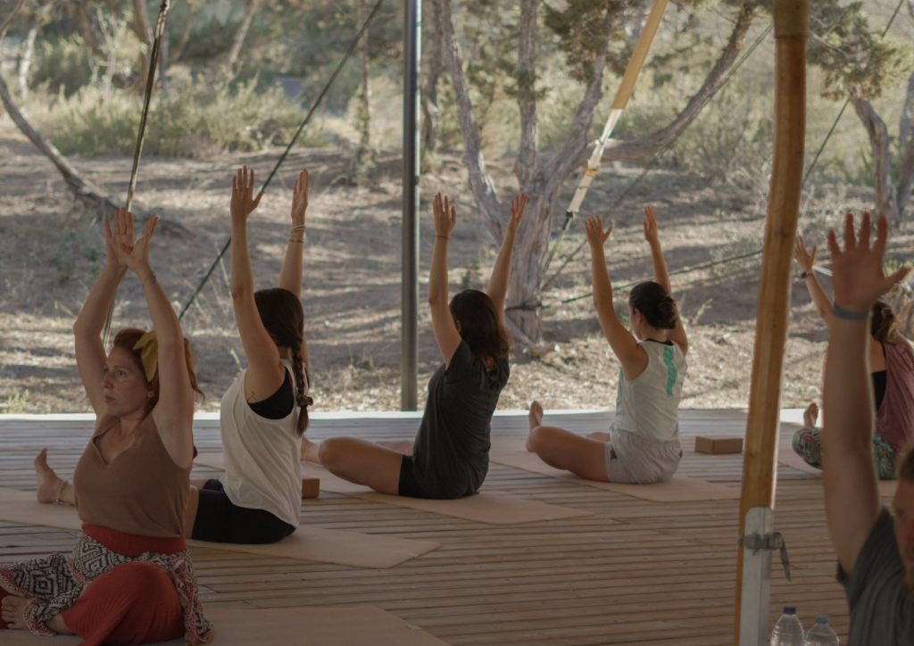 Sesión de hatha yoga